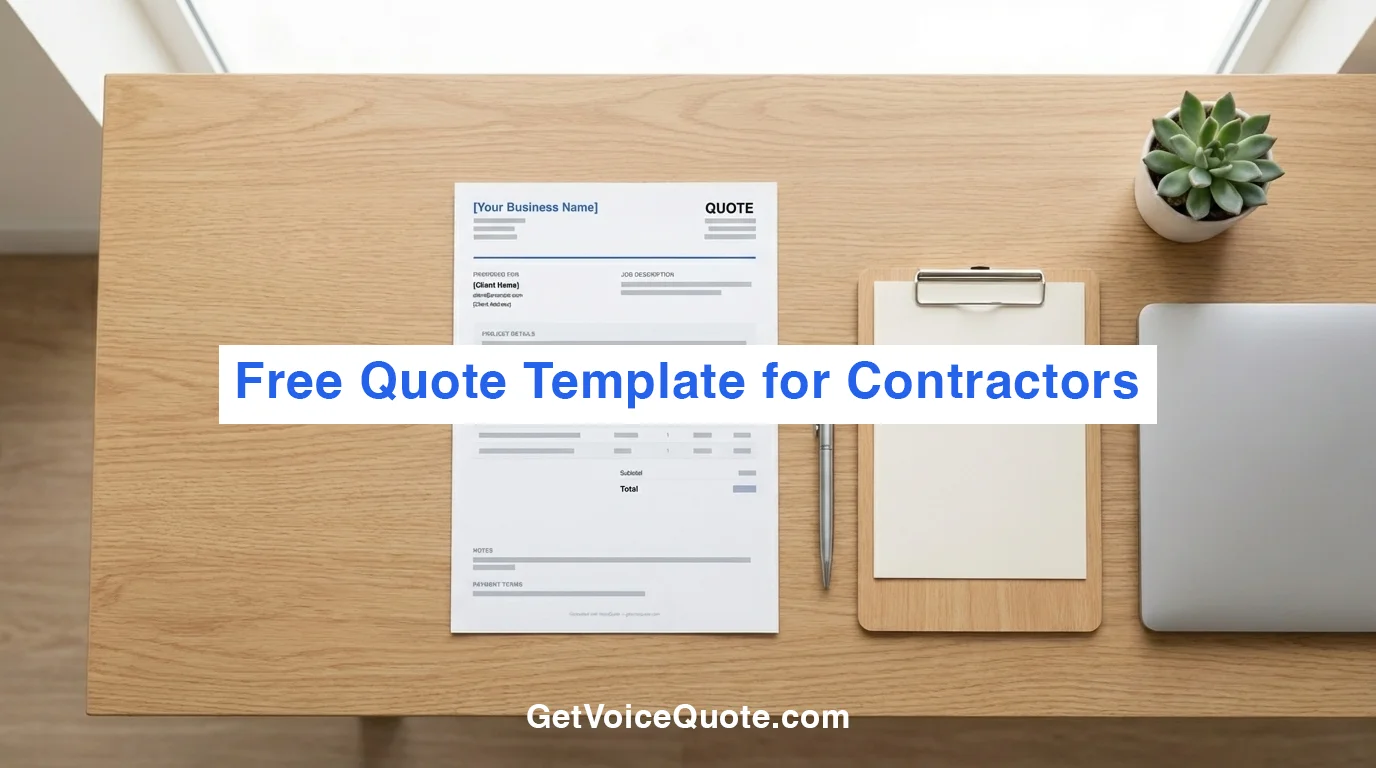 Free quote template for contractors